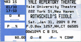 Билет на последний спектакль Скрипки Ротшильда в Театре Йельской Театральной Школы